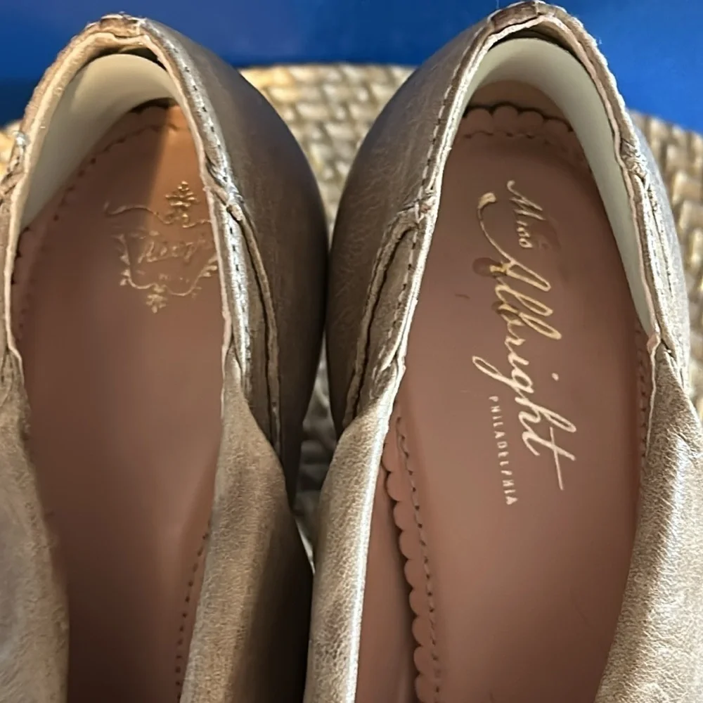Women’s Anthropologie Miss Albright Leather Upper Bow Peep Toe Heels Size 8